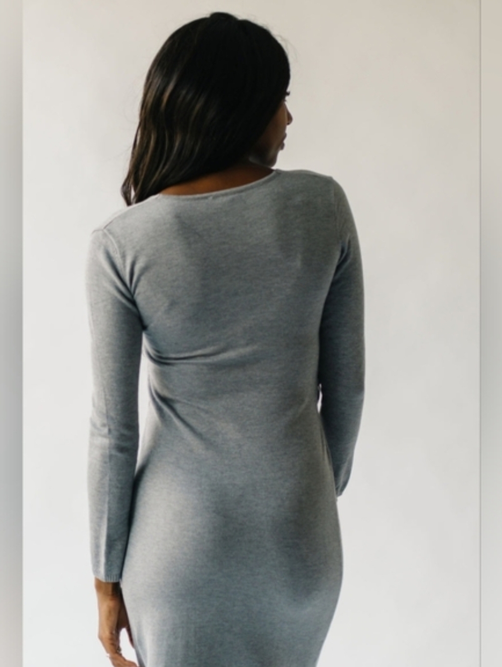 NWT Piper And Scoot Heather Gray Sweater Dress By Polagram - Picture 3 of 6